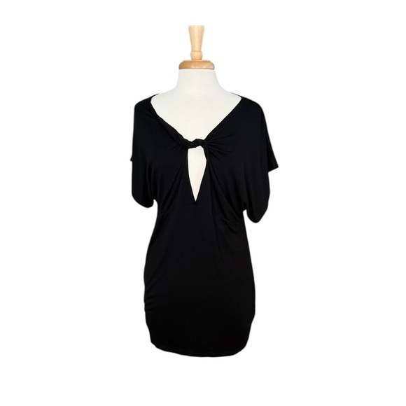 LA PERLA Donna White TWISTED CUTOUT Jersey Tee Dress COVER-UP Size Small - Picture 1 of 12